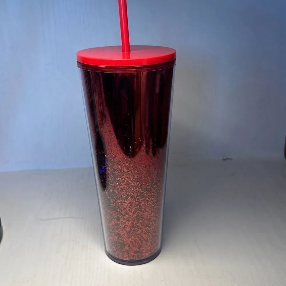 Starbucks 2019 Holiday Season MIRROR‎ GLITTER RED COLD CUP 24oz